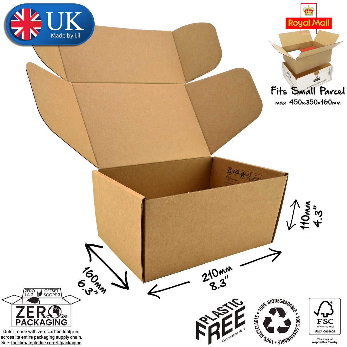 21x16x11cm Cardboard Postal Box