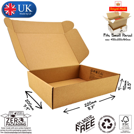 22x20x9cm Cardboard Postal Box Lil Packaging