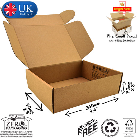 24x7x7cm Cardboard Postal Box Lil Packaging