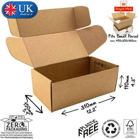 31x15x11cm Cardboard Postal Box Lil Packaging