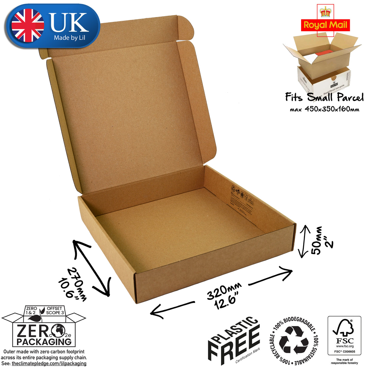 32x27x5cm Cardboard Postal Box