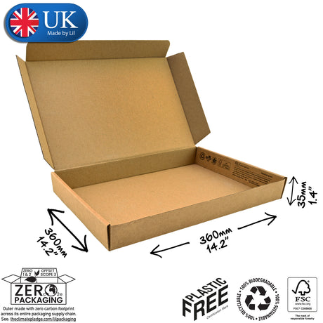 36x36x3.5cm Cardboard Postal Box Lil Packaging